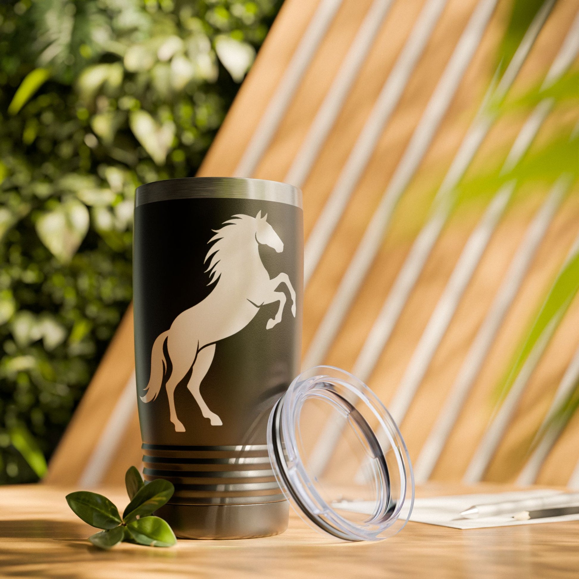 Elegant Stallion Design Tumbler, 20oz - Stylish Travel Mug, Perfect Gift for Horse Lovers, Equestrian Gifts, Personalized Drinkware